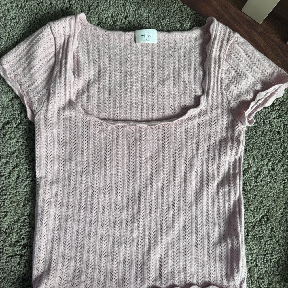 Wilfred Pink Ribbed Knit Blouse